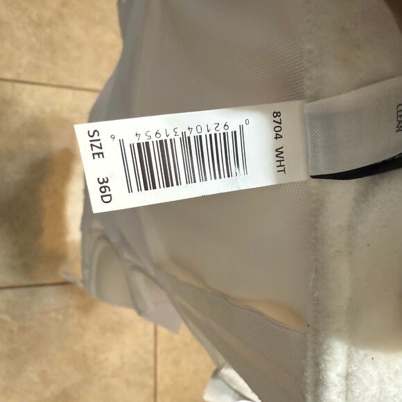 Felina Strapless Seamless Lightweight Bustier Bra in White Size 36D - Picture 8 of 12